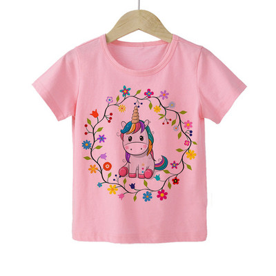 Mood Armsad Lasteriided Ükssarviku tüdrukute Topid Vikerkaare Hobune Tüdrukute T-särk Multikas Baby Boy Riided Ümarkaelus Uus Lastesärk