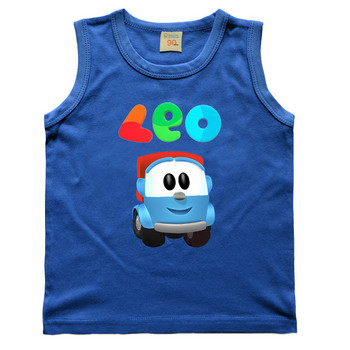 2022 Βρεφικά αγόρια κορίτσια 100% βαμβάκι Leo The Truck Print Χαριτωμένο αμάνικο γιλέκο T πουκάμισο Παιδικά αστεία παιδικά μπλουζάκια