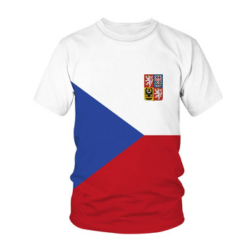Тениски Испания Русия Бразилско знаме Детско облекло 3D принт Детска тениска Модна ежедневна тениска с кръгло деколте Горнища за момче и момиче
