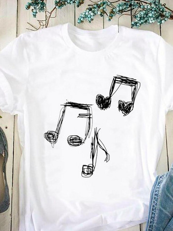 Мода с принт с лице на еднорог Прекрасна сладка графична тениска Летни ежедневни дрехи С къс ръкав Дамски дрехи Тениска Тениска Дамски топ