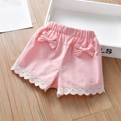 Καλοκαιρινό casual παπιγιόν δαντέλα συνονθύλευμα κοριτσίστικα ελαστική μέση Υπέροχο σορτς παντελόνι για 1-9 χρόνια