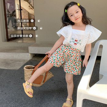 Παιδικό κοριτσίστικο 2-6 ετών Καλοκαιρινό χαλαρό σορτς με στάμπα ελαστική μέσης λεπτό παντελόνι Κοριτσίστικο πάτο