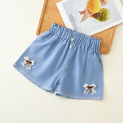 Καλοκαιρινά σορτς για κορίτσια Τζιν σορτς Καλοκαιρινή μόδα Χαριτωμένα σορτς φλοράλ δαντέλα άγρια παιδικά παντελόνια κορίτσια τζιν σορτς εφηβικά