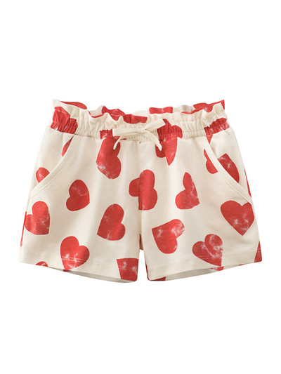 LJMOFA Ljetne pamučne kratke hlače za djevojčice Slatke kratke hlače za malu djecu, elastične dječje hlače s visokim strukom, modna dječja odjeća u obliku jagoda D345