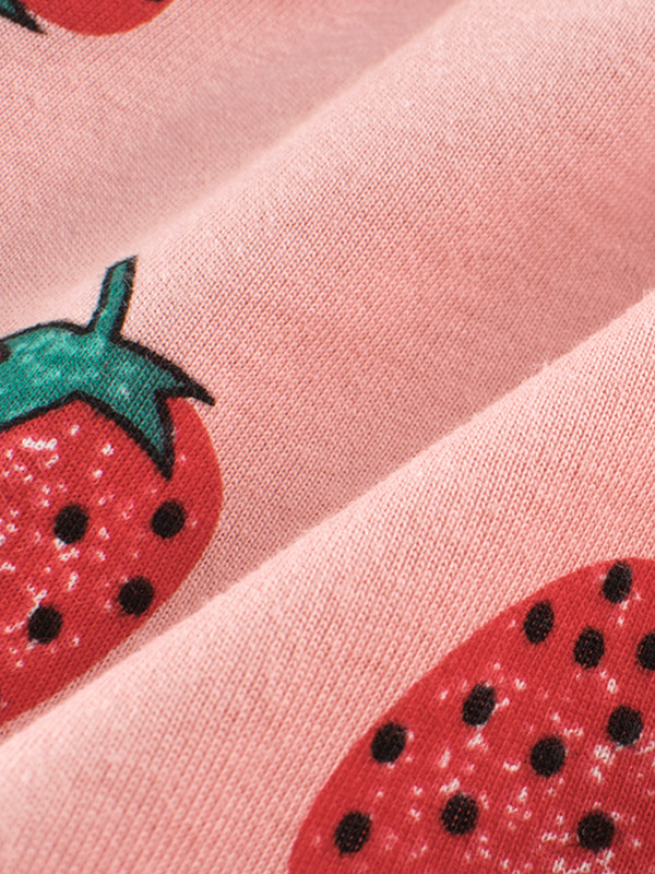 LJMOFA Ljetne pamučne kratke hlače za djevojčice Slatke kratke hlače za malu djecu, elastične dječje hlače s visokim strukom, modna dječja odjeća u obliku jagoda D345