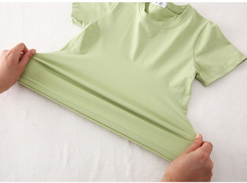 VIDMID детска тениска за момичета Бебе момчета момичета Памучни горнища с къси ръкави тениски Тениска детски летни плътни дрехи за момчета 4006 01