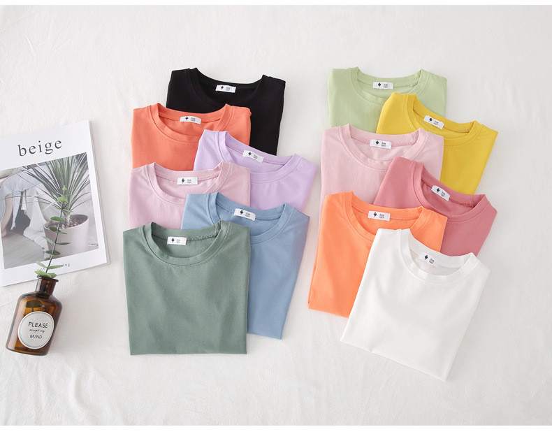 VIDMID dječja majica za djevojčice Dječaci za djevojčice Pamučne majice kratkih rukava Majice kratkih rukava dječja ljetna jednobojna odjeća za dječake 4006 01