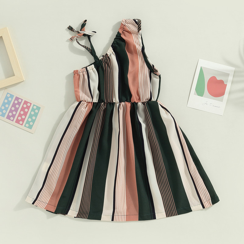 ma&baby 3-7Y Haljina bez rukava za djevojčice Prugaste haljine A kroja za malu djecu D01