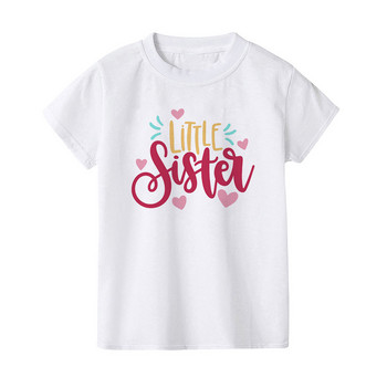 Big Sister Little Sister Детска тениска за момичета Подходящо облекло Топове Лятна тениска Детски дрехи Тениска с къс ръкав за малко дете
