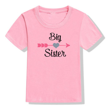 Big Sister Little Sister Παιδικό μπλουζάκι για κορίτσια με ασορτί μπλουζάκια Καλοκαιρινό μπλουζάκι Παιδικά ρούχα Κοντομάνικο νήπιο μπλουζάκι