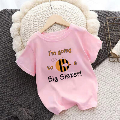 Ülendati Big Sister Kids T-särk Laste T-särk Beebi teadaanne Top väikelaste T-särk Suveriided Tüdrukud Lühikeste varrukatega T-särk