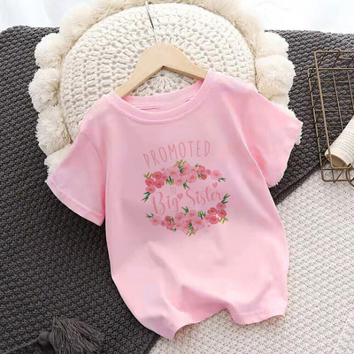 Ülendati Big Sister Kids T-särk Laste T-särk Beebi teadaanne Top väikelaste T-särk Suveriided Tüdrukud Lühikeste varrukatega T-särk