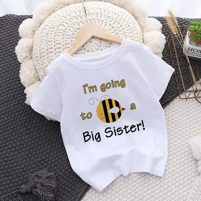 Ülendati Big Sister Kids T-särk Laste T-särk Beebi teadaanne Top väikelaste T-särk Suveriided Tüdrukud Lühikeste varrukatega T-särk
