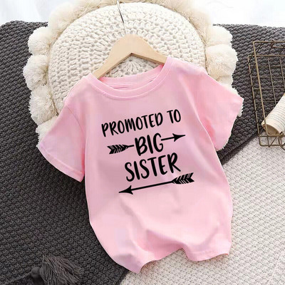 Ülendati Big Sister Kids T-särk Laste T-särk Beebi teadaanne Top väikelaste T-särk Suveriided Tüdrukud Lühikeste varrukatega T-särk