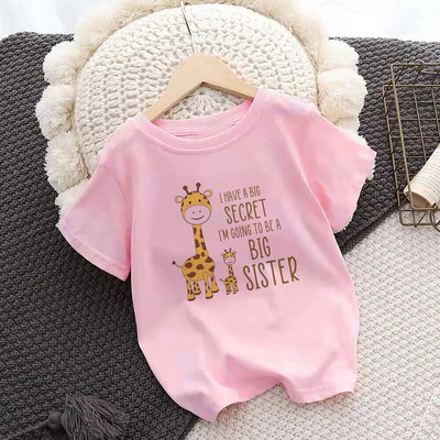 Ülendati Big Sister Kids T-särk Laste T-särk Beebi teadaanne Top väikelaste T-särk Suveriided Tüdrukud Lühikeste varrukatega T-särk