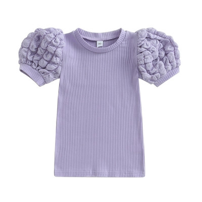 Ma&baby, letné šaty pre dievčatá, 6M-4R, pletené, s nafúknutými rukávmi, rovné, pre dojčatá a dievčatá, veľkosť D06