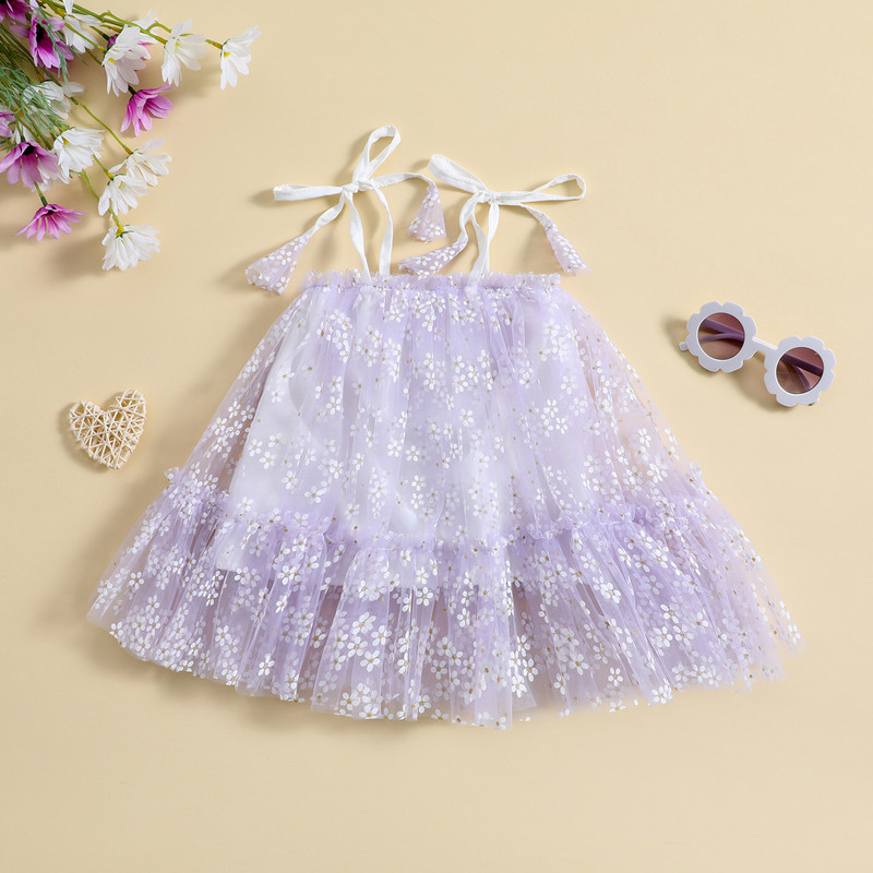 ma&baby 3M-3Y Haljina za djevojčice, dojenčad, cvjetni til, haljine A-kroja za djevojčice, ljetna odjeća