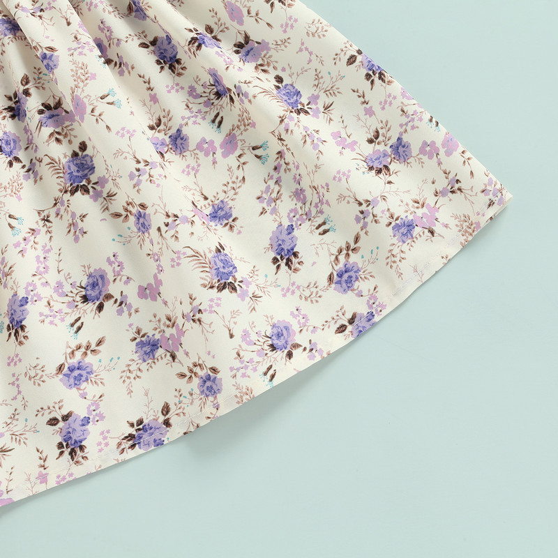 Ma&Baby 6M-4Y Ljetna haljina za malu djecu, djevojčice, cvjetna haljina s mašnom A-kroja, haljine s cvjetnim printom, Boemski praznični kostimi za plažu D35