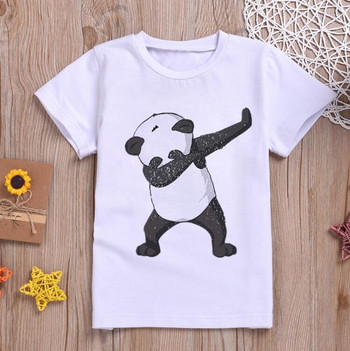 Κορυφαία καλοκαιρινά αστεία Kawaii Panda Cartoon T-shirt για αγόρια Τα πιο πρόσφατα ρούχα για κοριτσάκια μόδας κοντομάνικο μπλουζάκι στάμπα Παιδικά ρούχα