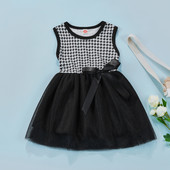 Ma&Baby 2-7Y mažiems vaikams, mergaičių suknele, languota, tiulio, berankovių vakarėliams skirtos suknelės mergaitėms, vaikiški kostiumai D35