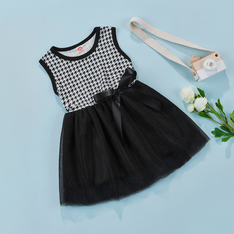 Ma&Baby 2-7Y mažiems vaikams, mergaičių suknele, languota, tiulio, berankovių vakarėliams skirtos suknelės mergaitėms, vaikiški kostiumai D35