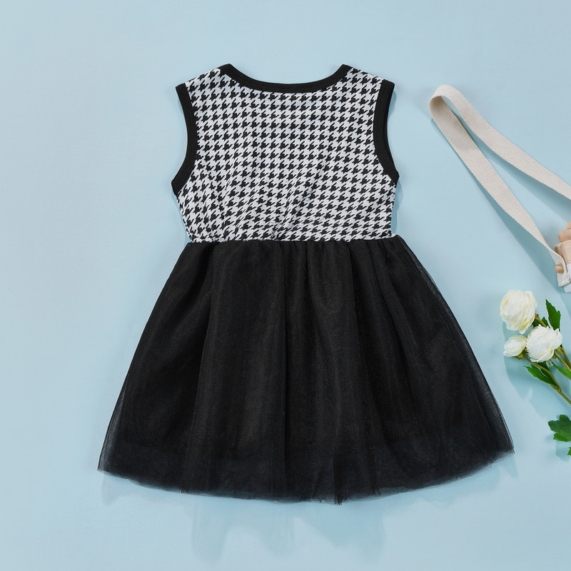 Ma&Baby 2-7Y mažiems vaikams, mergaičių suknele, languota, tiulio, berankovių vakarėliams skirtos suknelės mergaitėms, vaikiški kostiumai D35