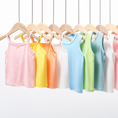 Лятна детска модална жилетка за момчета и момичета, едноцветна бебешка тениска без ръкави, жилетки, памучни потници 4, 6, 8, 10, 12 години