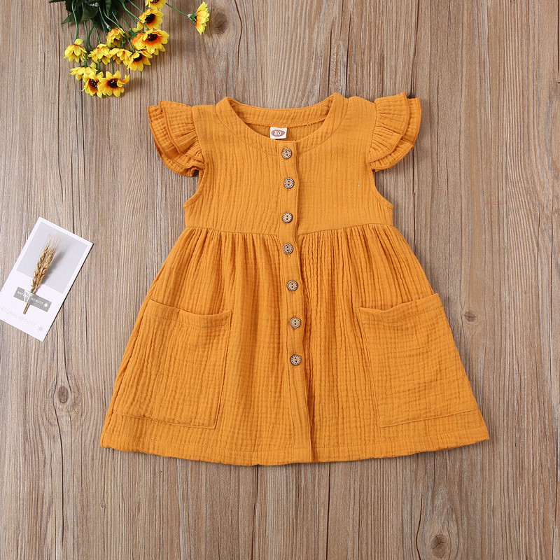 Ma&Baby 1-6Y Ljetna haljina za malu djevojčicu Haljina s volanima i rukavima Party haljine za djevojčice D35