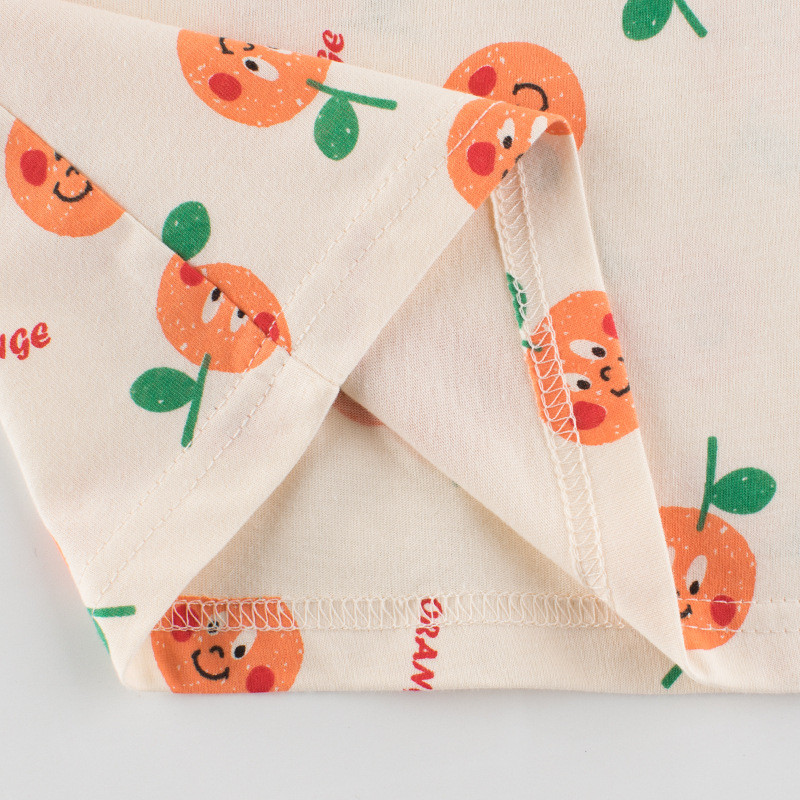 Καλοκαιρινά παιδικά μπλουζάκια για μωρά νήπια Παιδικά κορίτσια T-shirt Βαμβακερά πορτοκαλί φρούτα μπλουζάκια Μπεζ Χρώμα Ρούχα 1-8 ετών