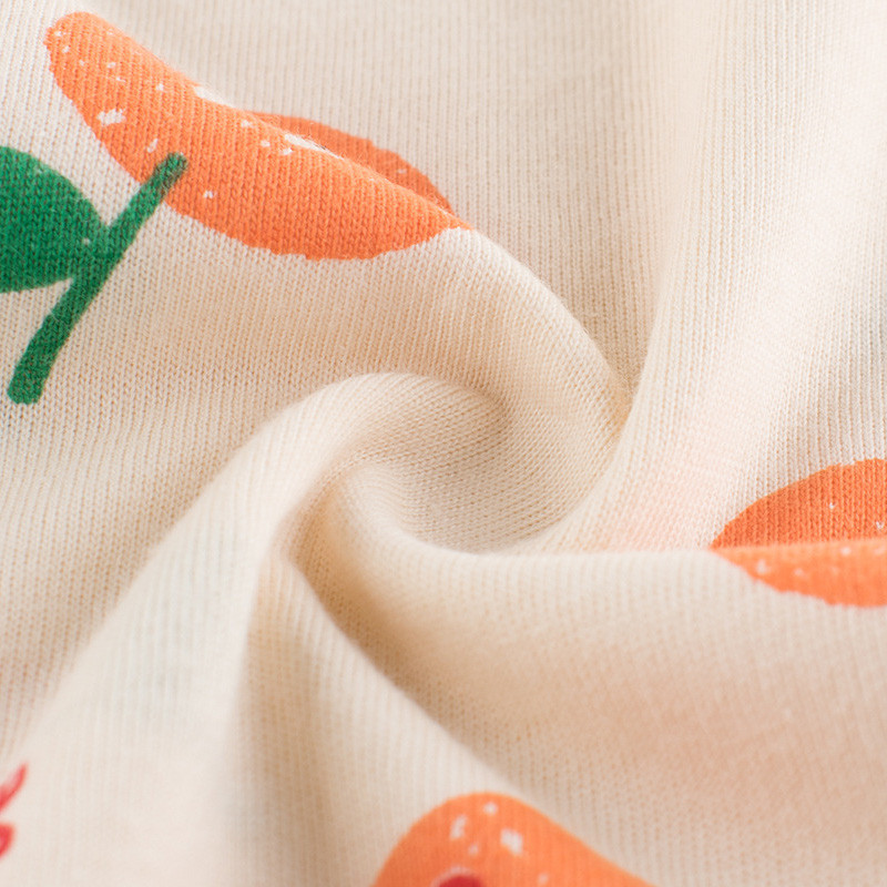 Καλοκαιρινά παιδικά μπλουζάκια για μωρά νήπια Παιδικά κορίτσια T-shirt Βαμβακερά πορτοκαλί φρούτα μπλουζάκια Μπεζ Χρώμα Ρούχα 1-8 ετών