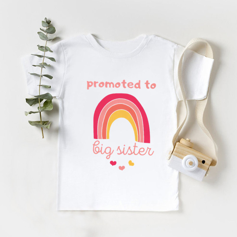 Mind ülendatakse suureks õeks 2022 Prinditud Laste T-särgid Tüdrukud Naljakad beebiriided Laste teadaande T-särk Armsad lastetopid