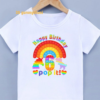 3 4 5 6 годишна тениска за рожден ден Дрехи за момичета Popit Fidget Детска тениска Pop It Graphic Тениски Детски дрехи Дрехи за момчета