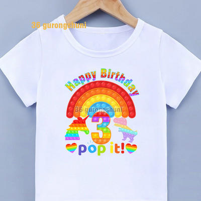 3 4 5 6 metų gimtadienio marškinėliai Mergaičių drabužiai Popit Fidget Vaikiški marškinėliai Pop It Graphic marškinėliai Vaikiški Drabužiai Drabužiai berniukams