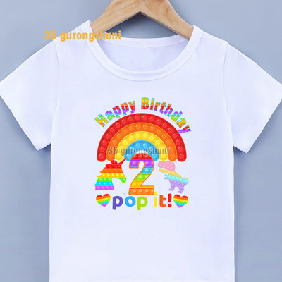 3 4 5 6 metų gimtadienio marškinėliai Mergaičių drabužiai Popit Fidget Vaikiški marškinėliai Pop It Graphic marškinėliai Vaikiški Drabužiai Drabužiai berniukams