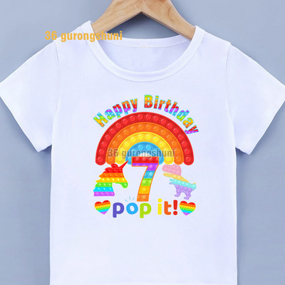 3 4 5 6 metų gimtadienio marškinėliai Mergaičių drabužiai Popit Fidget Vaikiški marškinėliai Pop It Graphic marškinėliai Vaikiški Drabužiai Drabužiai berniukams