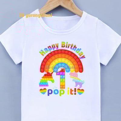 3 4 5 6 metų gimtadienio marškinėliai Mergaičių drabužiai Popit Fidget Vaikiški marškinėliai Pop It Graphic marškinėliai Vaikiški Drabužiai Drabužiai berniukams