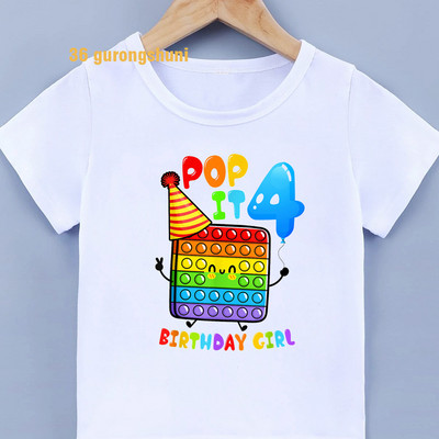 3 4 5 6 metų gimtadienio marškinėliai Mergaičių drabužiai Popit Fidget Vaikiški marškinėliai Pop It Graphic marškinėliai Vaikiški Drabužiai Drabužiai berniukams
