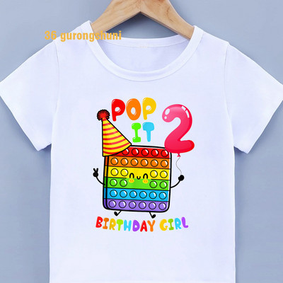 3 4 5 6 metų gimtadienio marškinėliai Mergaičių drabužiai Popit Fidget Vaikiški marškinėliai Pop It Graphic marškinėliai Vaikiški Drabužiai Drabužiai berniukams