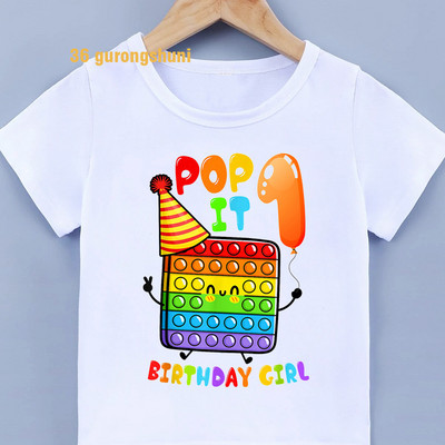 3 4 5 6 metų gimtadienio marškinėliai Mergaičių drabužiai Popit Fidget Vaikiški marškinėliai Pop It Graphic marškinėliai Vaikiški Drabužiai Drabužiai berniukams