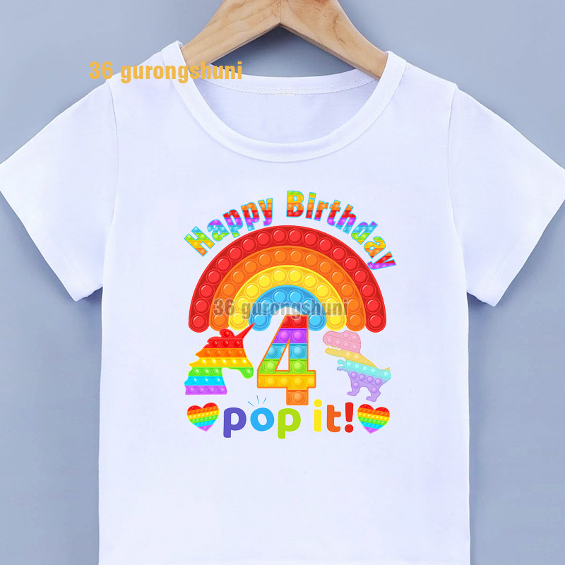 3 4 5 6 metų gimtadienio marškinėliai Mergaičių drabužiai Popit Fidget Vaikiški marškinėliai Pop It Graphic marškinėliai Vaikiški Drabužiai Drabužiai berniukams