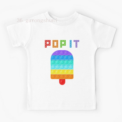 majica kratkih rukava sa smiješnim crtićima za djevojčice Odjeća Pop dječja odjeća Majica za djevojčice Dječaci Pop it Icecream grafičke majice It Kids T-Shirt