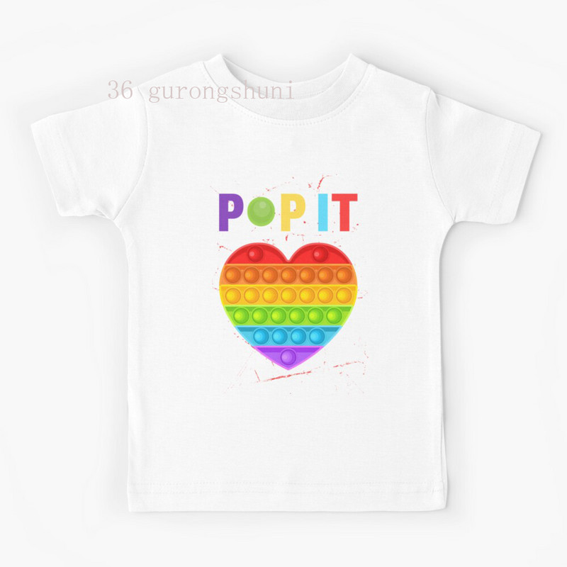 majica kratkih rukava sa smiješnim crtićima za djevojčice Odjeća Pop dječja odjeća Majica za djevojčice Dječaci Pop it Icecream grafičke majice It Kids T-Shirt