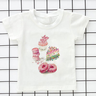 Летни детски дрехи Kawaii Unisex Ice Cream World Printed Cartoon Тениска Бебешки дрехи за момче 2 3 4 5 6 7 8 9 години Тениски за момичета