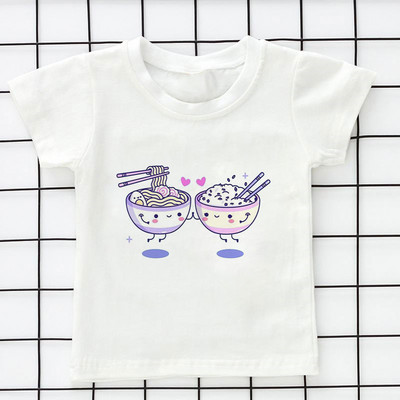Летни детски дрехи Kawaii Unisex Ice Cream World Printed Cartoon Тениска Бебешки дрехи за момче 2 3 4 5 6 7 8 9 години Тениски за момичета