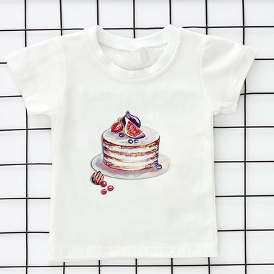 Летни детски дрехи Kawaii Unisex Ice Cream World Printed Cartoon Тениска Бебешки дрехи за момче 2 3 4 5 6 7 8 9 години Тениски за момичета