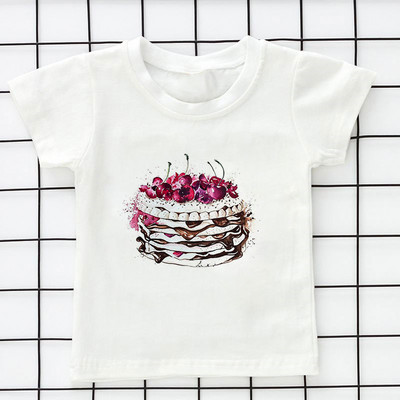 Летни детски дрехи Kawaii Unisex Ice Cream World Printed Cartoon Тениска Бебешки дрехи за момче 2 3 4 5 6 7 8 9 години Тениски за момичета