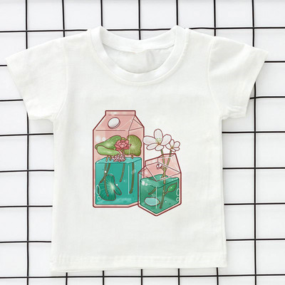 Летни детски дрехи Kawaii Unisex Ice Cream World Printed Cartoon Тениска Бебешки дрехи за момче 2 3 4 5 6 7 8 9 години Тениски за момичета
