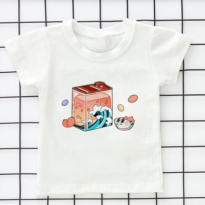 Летни детски дрехи Kawaii Unisex Ice Cream World Printed Cartoon Тениска Бебешки дрехи за момче 2 3 4 5 6 7 8 9 години Тениски за момичета