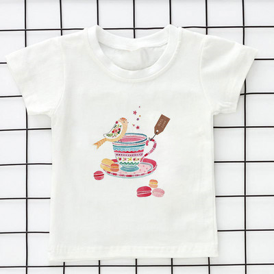 Летни детски дрехи Kawaii Unisex Ice Cream World Printed Cartoon Тениска Бебешки дрехи за момче 2 3 4 5 6 7 8 9 години Тениски за момичета