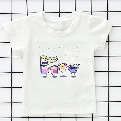 Летни детски дрехи Kawaii Unisex Ice Cream World Printed Cartoon Тениска Бебешки дрехи за момче 2 3 4 5 6 7 8 9 години Тениски за момичета